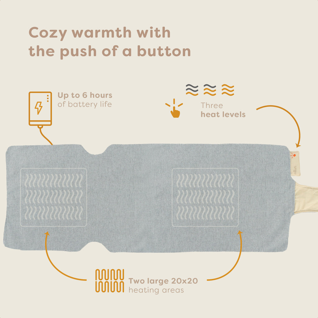 Lämpöviltti - 40 x 110 cm - Nomad Kangas - Sisäkäyttöön - Langaton ladattava sähkötoiminen